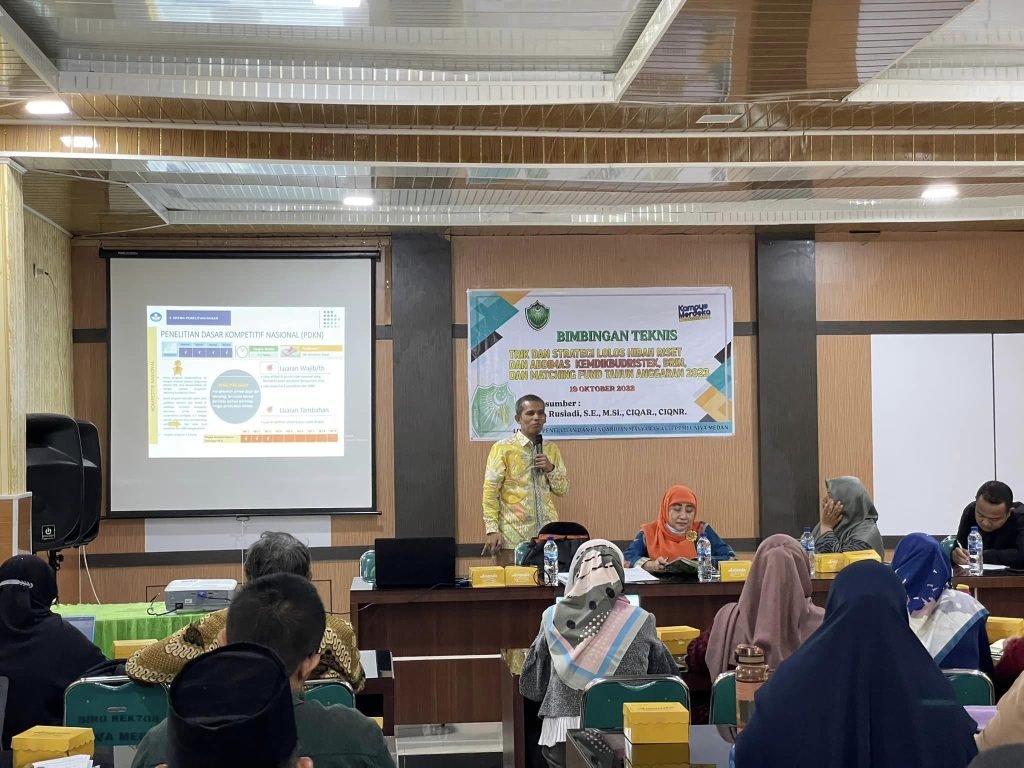 KEGIATAN BIMBINGAN TEKNIS STRATEGI LOLOS HIBAH PENELITIAN DAN ABDIMAS RISTEK BRIN DI UNIVA MEDAN